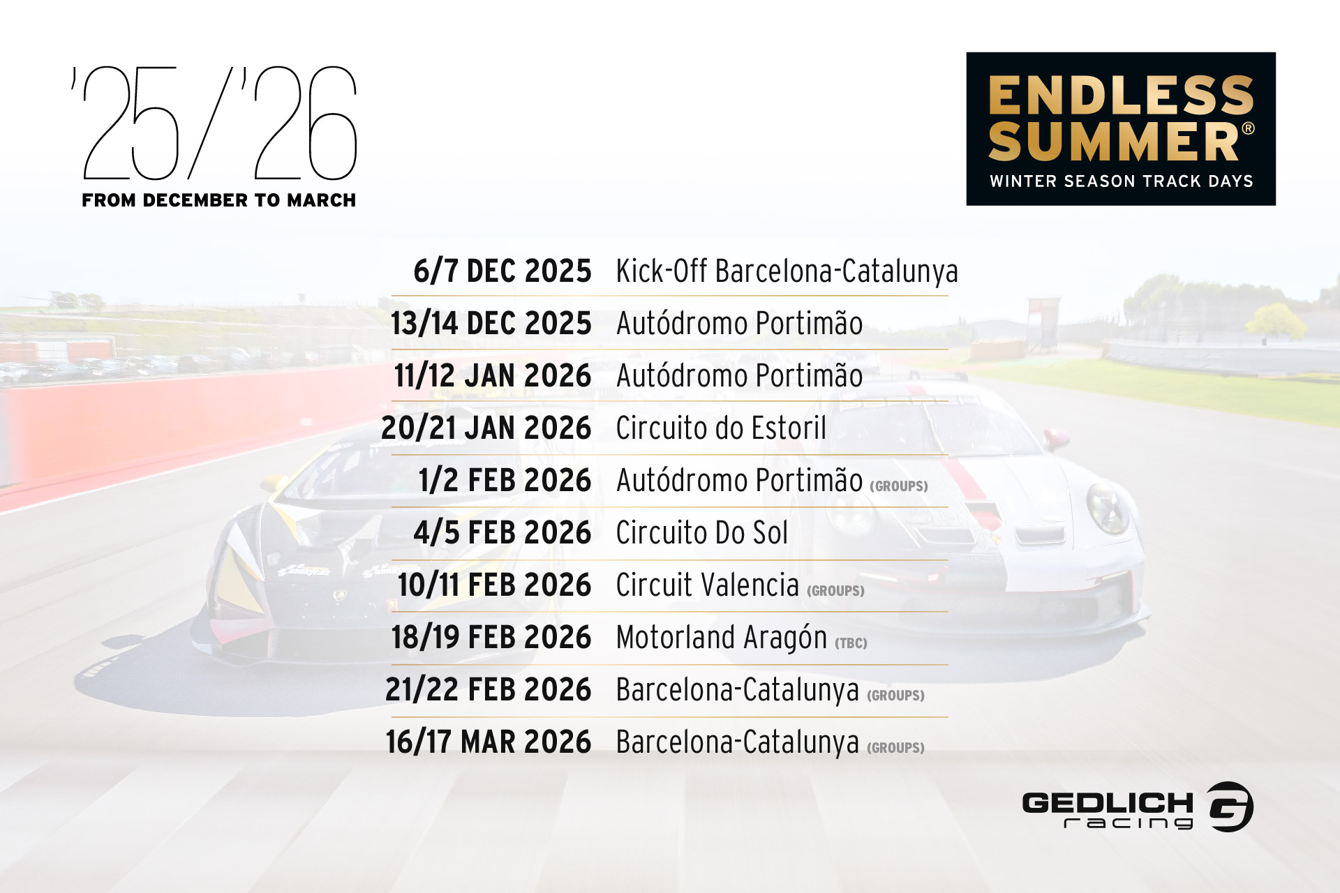 Endless Summer 25/26 – Introducing the selection of circuits to fuel ...